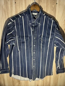 Vintage Wrangler BrushPopper Shirt Men 16 1/2-34 XLong Tails Cowboy Stripe 90s - Picture 1 of 8