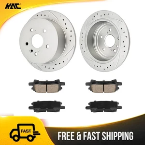 Rear Drilled Ceramic Brake Kit For Toyota Highlander 2004-2007 Lexus RX350 07-09 - Picture 1 of 12