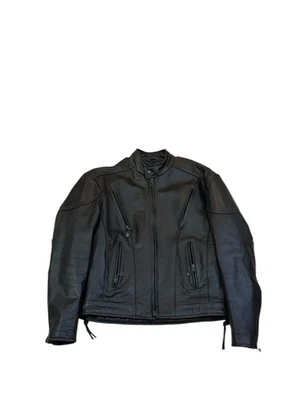 Chaqueta Hot Leathers negra talla 46 motocicleta ventilada cremallera forro aislado pesado Foto 1 de 4