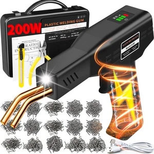 200W Cordless Plastic Welder, Plastic Weld Kit with 1050Pcs 6 Tpyes Hot Stapl... - Picture 1 of 8