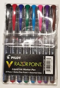 Razor Point Extra Fine Point Liquid Ink Marker 8pk Assorted Colors - Picture 1 of 2