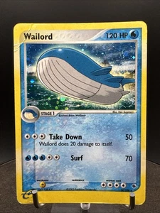 Wailord 14/109 Ex Ruby and Sapphire Holo English Pokemon Card TCG - Picture 1 of 23