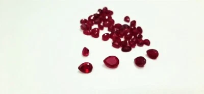 Ruby Imitation Pear 4x6-4x7mm Faceted Gemstone 10 Piece 14.90Cts Free Shipping - Image 1 of 4