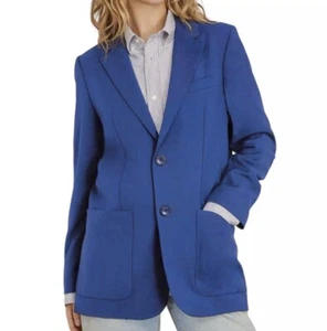 Isaac Mizrahi Blue Stretch Blazer Button Front Pockets Women’s Size: S / 38 - Picture 1 of 8