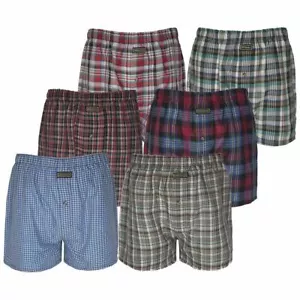 3 Packs Men's Plaid Check Woven Boxers Shorts Plain Poly Cotton Underwear Pants. - Picture 1 of 6