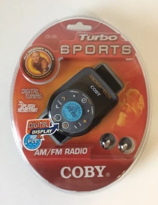 COBY ALL WEATHER SPORT DIGITAL AM/FM RADIO WITH ARM BAND TURBO SPORTS CX-96  - Image 1 of 4