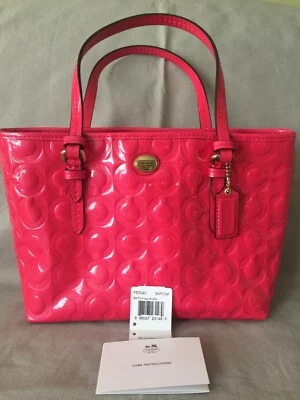 Coach Peyton Satchel/Tote Embossed Patent Pomegranate F50540 - Image 1 of 4