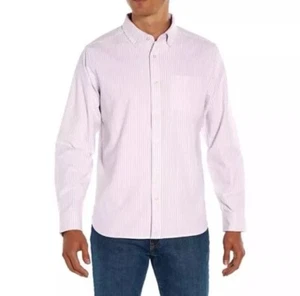 Gap Men's Long Sleeve Oxford Shirt Size L Orchid Bloom Stripe - Picture 1 of 5