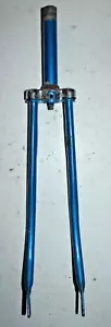 Vintage Touring Road Bike Fork 700c 1" Threaded 150mm Blue Steel Fast Shipper!!! - Picture 1 of 20