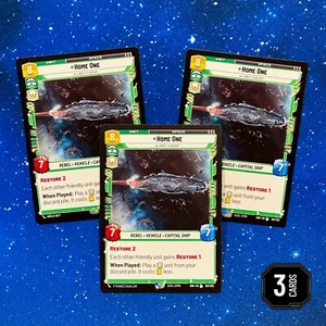 Home One Alliance Flagship SOR 102 L Star Wars Unlimited SWU PLAYSET (x3) - Picture 1 of 6