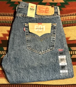 NEW, Levis 501 Jeans 34w X 32i Button Fly Straight Original Signature Red Tab - Picture 1 of 6