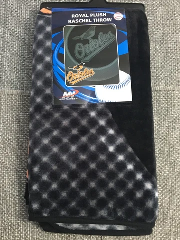 BALTIMORE ORIOLES MLB ROYAL PLUSH RASCHEL THROW BLANKET 50"x60" 100% POLYESTER Cover