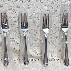 Gorham Melon Bud Frosted Dinner Forks 8 1/8" Stainless 18/10 Flatware Set 4 New - Picture 1 of 6