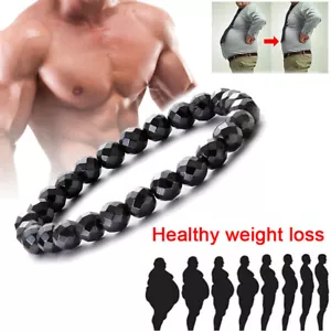 Black Gallstone Magnetic Slimming Reducer Anklet Bracelets Necklace Weight Loss - Picture 1 of 9