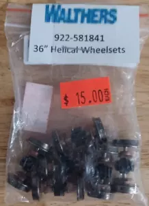 WALTHERS PROTO HO 36" Helical Wheelsets w/ Metal Axles Wheels 922-581841 pk 6 - Picture 1 of 1