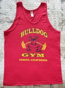 Bulldog Gym Venice Beach California Sleeveless Tank Top Red / Gold / Black New - Picture 1 of 2
