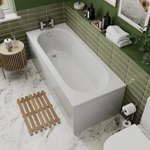 Einseitig gebogene Badewanne weiß - 1800 x 750 mm Acryl Badezimmer - Bild 1 von 5