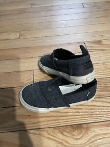 Toms Canvas Shoes Youth Kids Toddler 10 Blue Strap Slip on