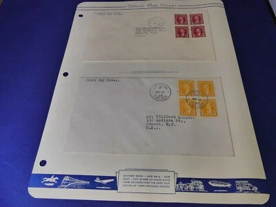 1937 Ottawa,Canada  2 FDCs w blocks of 4 stamps Scot No 233 & 234  "K.George VI" - Image 1 of 4