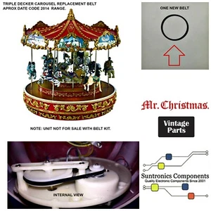 Mr Christmas Giostra a tre piani PARTE DI RICAMBIO - KIT CINTURA  - Foto 1 di 4