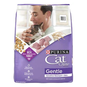 Cat Chow Gentle, Sensitive Stomach Dry Cat Food, Turkey, 13 lb Bag - Picture 1 of 10