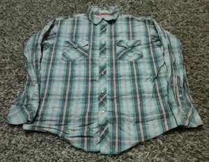 Eighty Eight Shirt Mens Large Green Pearl Snap Western Long Sleeve 100% Cotton - Picture 1 of 8