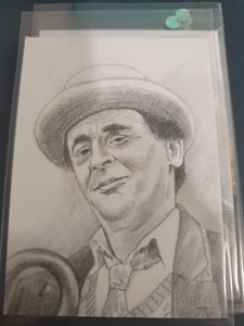 ORIGINAL ACEO sketch card 7th DOCTOR WHO Sylvester McCoy by John Giles 2014