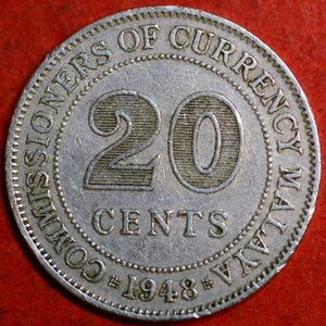 Malaya 20 Cents 1948 KM# 9 - Picture 1 of 2