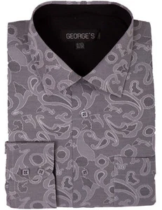 Men's Cotton Blend Paisley Design Classic Fit Casual Dress Shirt AH625 - Picture 1 of 10