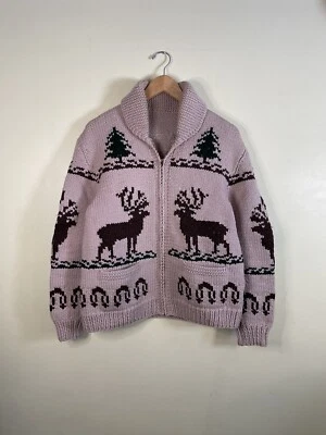 Suéter Cowichan Ciervo Alce Vintage Años 50 60 - Talla M  Foto 1 de 4