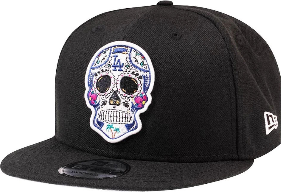 New Era Los Angeles Dodgers Sugar Skull Negro Snapback Cap 9Fifty OSFA Limitado - Imagen 1 de 1