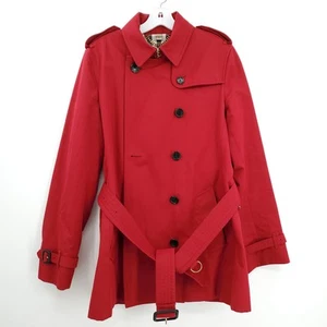 Burberry Women's Authenticated Red Coat - Size 10 - Picture 1 of 10