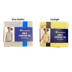 Champion Girl's Sporty Short Cap Sleeve Everyday Graphic T-Shirt - Picture 1 of 5