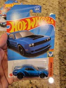 Hot Wheels 18 Dodge Challenger SRT Demon Blue 151/250 - Picture 1 of 3
