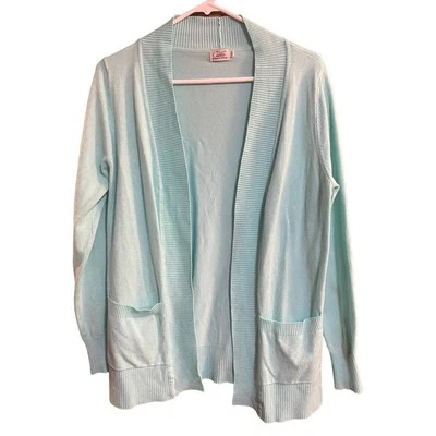 Suéter cárdigan grande frente abierto Cielo para mujer viscosa nailon verde azulado Foto 1 de 4