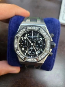 Audemars Piguet Royal Oak Offshore 26048SK Factory Diamond Bezel Black Dial 37mm - Picture 1 of 1