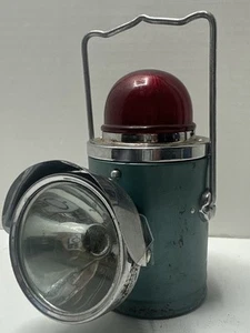 Vintage Railroad Lantern Spotlight Red Globe Flashlight Lamp 1950’s Hong Kong - Picture 1 of 14