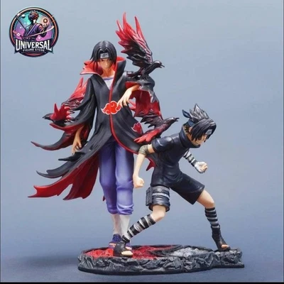 Naruto Shippuden - Itachi & Sasuke Action Figure Nuovo 32cm Statua Da Collezione - Immagine 1 di 4