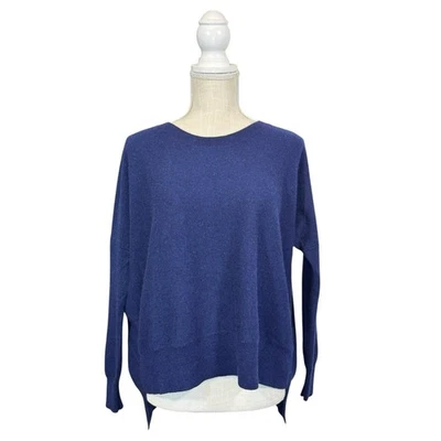 Suéter Pullover Eileen Fisher 100% Cachemira Azul Marino Manga Dolman Talla XS Cuadrado Foto 1 de 4