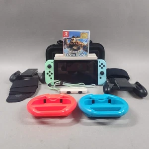 Nintendo Switch Animal Crossing Edition, Immortals Fenyx y paquete de accesorios - Imagen 1 de 24