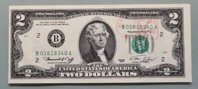 1976 Two Dollar Federal Reserve Note $2 with Postmark  First Day of Issue #96414 - Image 1 of 2