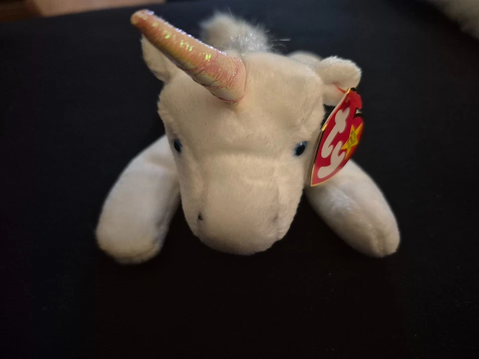 (IRIDESCENT MANE) “MYSTIC” Beanie Baby Unicorn Retired Rare Ty 93-94 Tag Errors - Image 1 of 4