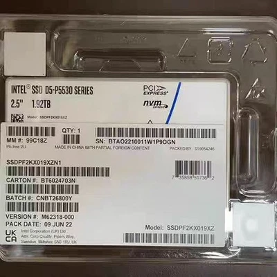 Intel D5 P5530 1.92TB SSDPF2KX019XZ 2.5'' U.2 NVME PCIE Solid State Drive - Image 1 of 4