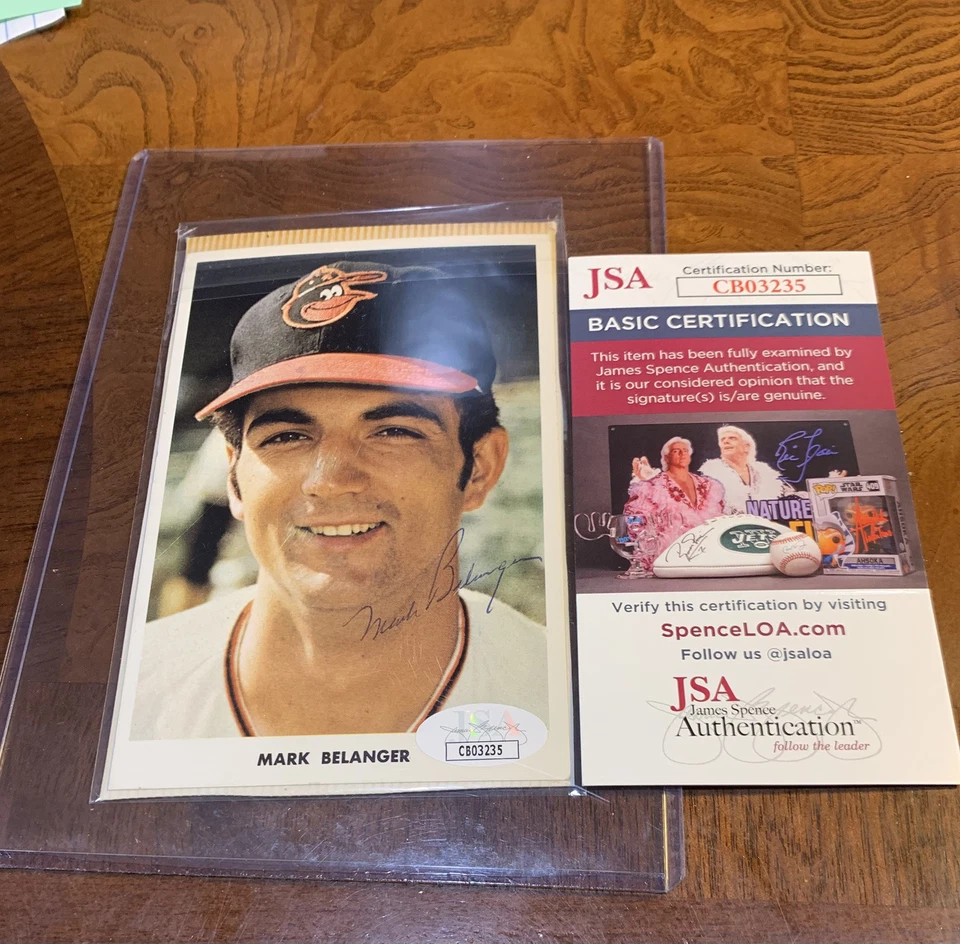 Mark Belanger Baltimore Orioles Auto Signed Postcard JSA - Image 1 of 1