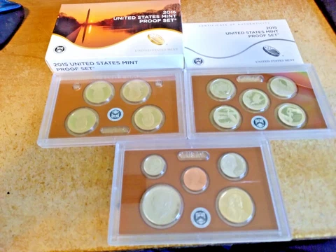 2015 US MINT FOURTEEN (14) COIN PROOF SET with BOX and COA Cover