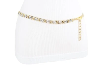 Women Gold Metal Chain Links Skinny Silver Beads Belt Hip Waist XS S M L XL XXL - Image 1 of 4