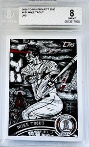 Topps Project 2020 Mike Trout #121 JK5 BGS 8 Low Pop & Limited Print