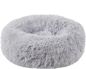Zoomlie Round Warm Cuddler Kennel Self-Warming Donut Pet Bed Cat Dog 50CM Grey - Picture 1 of 7