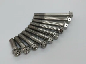 Perno de brida de cabeza hexagonal perforado de titanio M8 Ti Race Spec cable de bloqueo de 15 mm a 125 mm - Imagen 1 de 25
