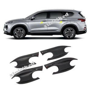 For Hyundai Santa Fe ix45 2019-2021 Carbon Fiber Outside Door Bowl Trim Cover - Picture 1 of 3